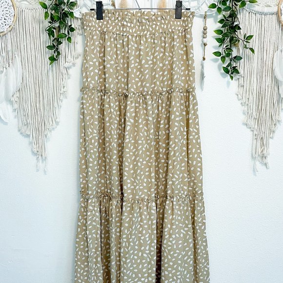 Neutral Drawstring Maxi Skirt - Picture 4 of 4